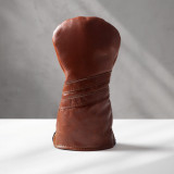 Premium brown curry genuine leather driver headcover