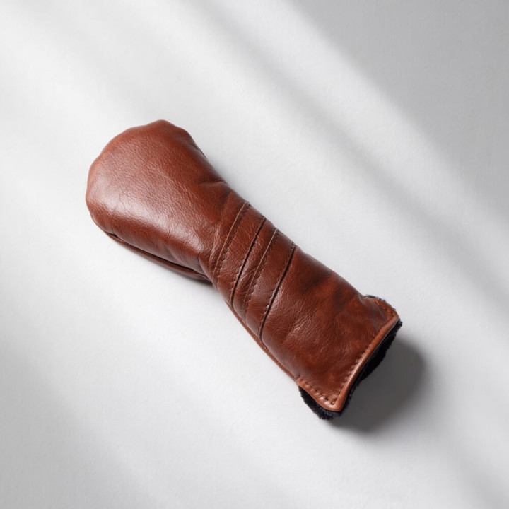 Compact genuine leather hybrid headcover