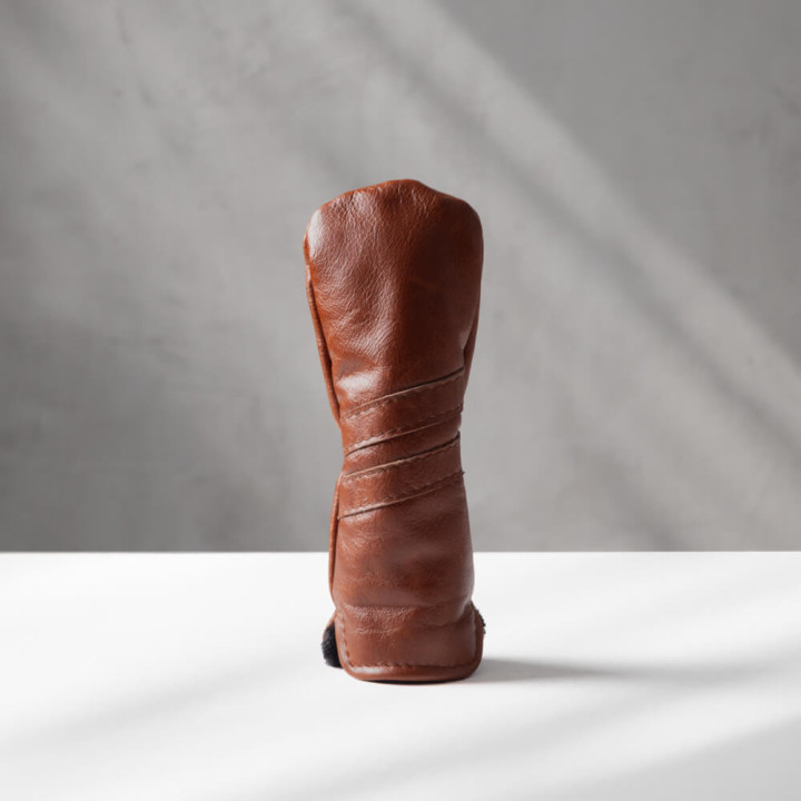 Compact genuine leather hybrid headcover