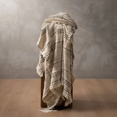 Valeria Throw - Ivory & Anthracite - 2
