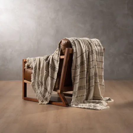 Valeria Throw - Ivory & Anthracite - 3