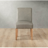Chunky Leather Dining Chair - Oak - Grey - 4