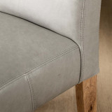 Chunky Leather Dining Chair - Oak - Grey - 7