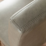 Chunky Leather Dining Chair - Oak - Grey - 9