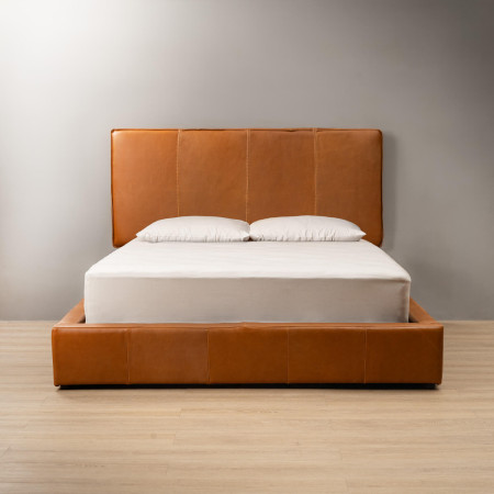 Dawncrest Montanelle Leather Bed - Queen - Tan