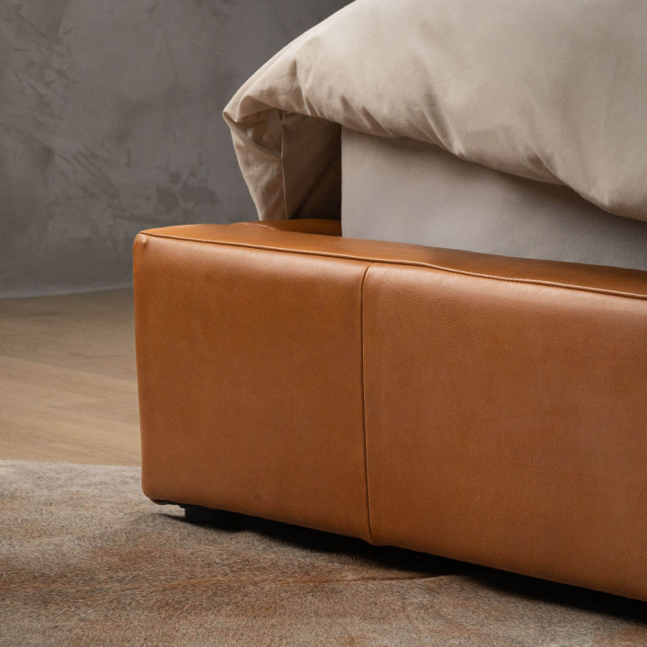 Dawncrest Montanelle Leather Bed - King XL - Tan 5