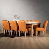 Chunky Leather Dining Chair - Oak - Ginger - 2