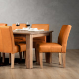 Chunky Leather Dining Chair - Oak - Ginger - 3