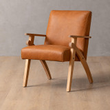 Gariep Leather Armchair - Oak - Ginger