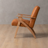 Gariep Leather Armchair - Oak - Ginger