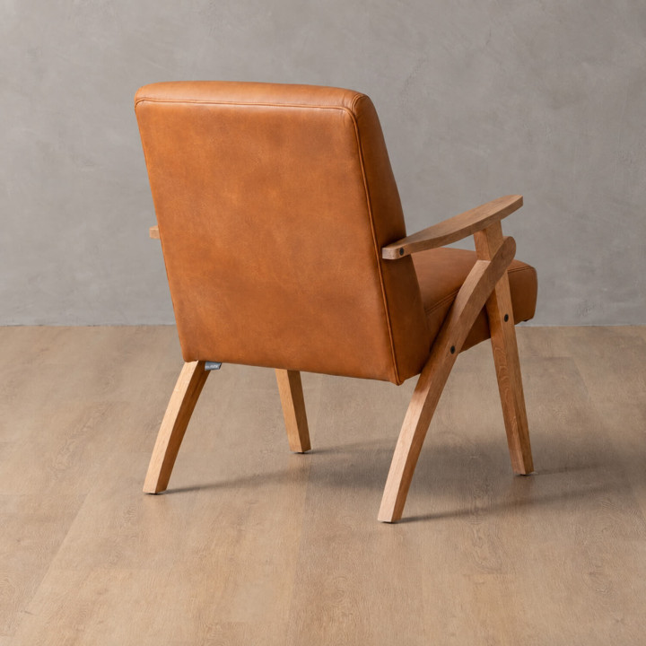 Gariep Leather Armchair - Oak - Ginger