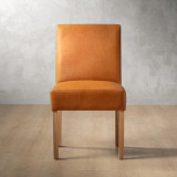 Chunky Leather Dining Chair - Oak - Ginger - 4