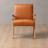 Gariep Leather Armchair - Oak - Ginger