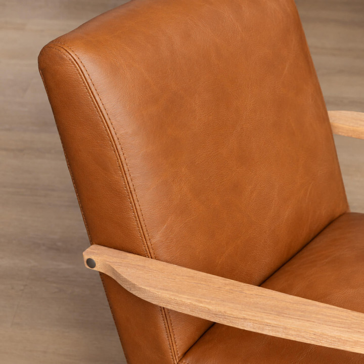Gariep Leather Armchair - Oak - Ginger