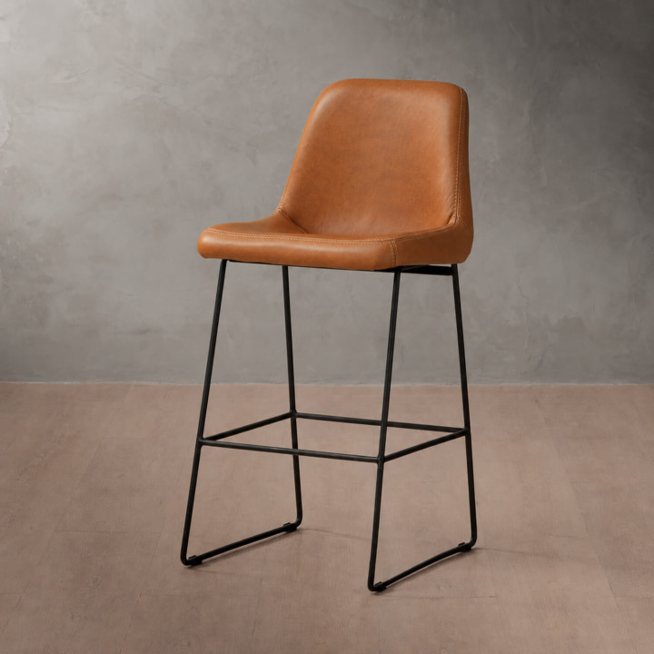 Wembley Leather Counter Bar Chair - Ginger