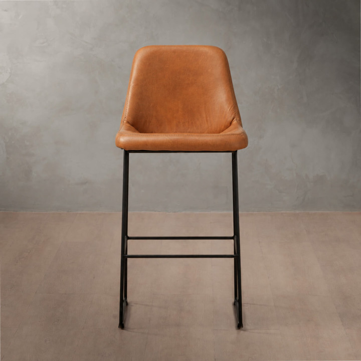 Wembley Leather Counter Bar Chair - Ginger