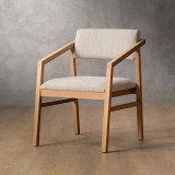 Jozi Fabric Carver Chair - Oak - Sea Sand 1