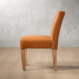 Chunky Leather Dining Chair - Oak - Ginger - 5
