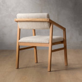 Jozi Fabric Carver Chair - Oak - Sea Sand 4