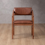Jozi Leather Carver Chair - Blackwood - Curry