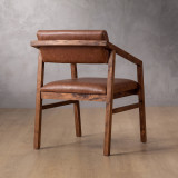 Jozi Leather Carver Chair - Blackwood - Curry