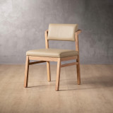Jozi Leather Dining Chair - Oak - Cream