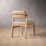 Jozi Leather Dining Chair - Oak - Cream
