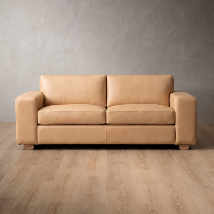 Karoo 2-Seater Leather Couch - Desert