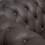 Chesterfield Leather Armchair - Charcoal 6