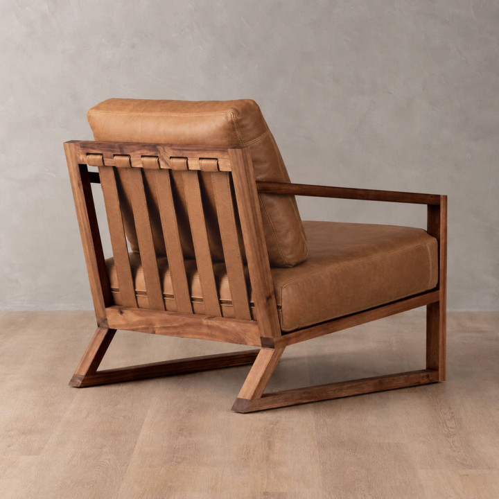 Clarens Leather Armchair - Blackwood - Caramel