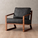 Clarens Leather Armchair - Blackwood - Midnight