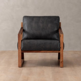 Clarens Leather Armchair - Blackwood - Midnight