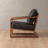 Clarens Leather Armchair - Blackwood - Midnight
