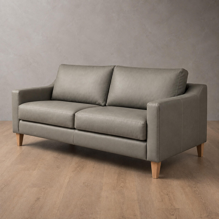 Douglas 3-Seater Leather Couch - Grey