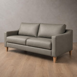 Douglas 3-Seater Leather Couch - Grey