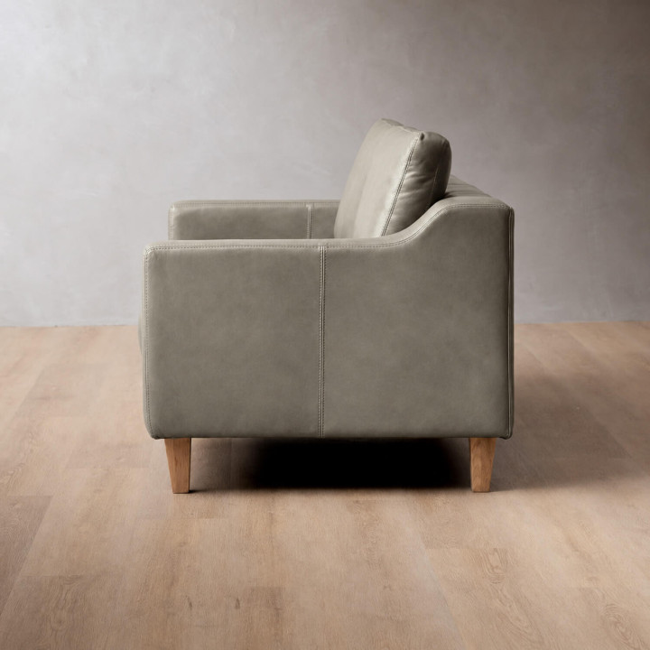 Douglas 3-Seater Leather Couch - Grey
