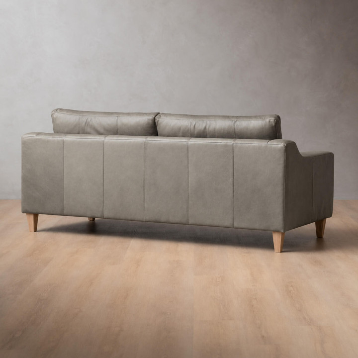 Douglas 3-Seater Leather Couch - Grey