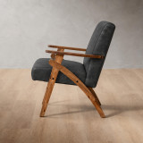 Gariep Leather Armchair - Blackwood - Midnight