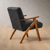 Gariep Leather Armchair - Blackwood - Midnight
