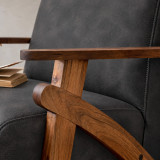 Gariep Leather Armchair - Blackwood - Midnight