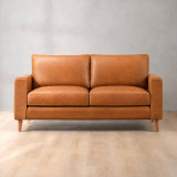Hamlet 2-Seater Leather Couch - Ginger