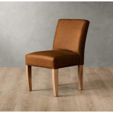 Chunky Leather Dining Chair - Oak - Butterscotch - 1