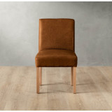 Chunky Leather Dining Chair - Oak - Butterscotch - 4
