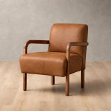 Palmiet Leather Armchair - Blackwood - Caramel