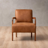 Palmiet Leather Armchair - Blackwood - Caramel