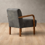 Palmiet Leather Armchair - Blackwood - Charcoal