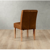 Chunky Leather Dining Chair - Oak - Butterscotch - 6