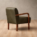 Palmiet Leather Armchair - Blackwood - Olive 4