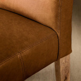 Chunky Leather Dining Chair - Oak - Butterscotch - 7