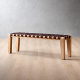 1.2m Riempie Bench - Oak - Coffee